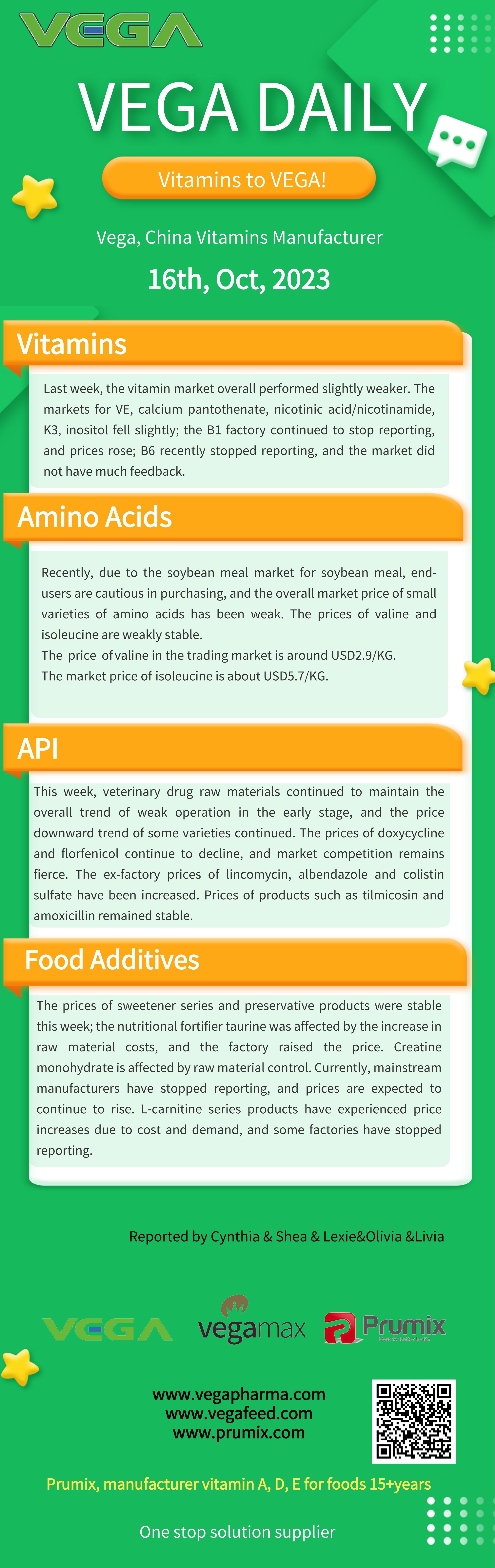 Vega Daily Dated on Oct 16th 2023 Vitamin  Amino Acid API Food Additives.jpg